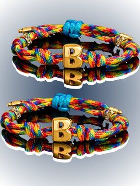 BAM Signature B Initial Bracelet Set | Color Matching Couples Paracord Bracelets